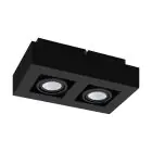 Eglo Plafond Spot Mendoza Acier Noir 9.4W 690lm - 830 Blanc Chaud | Dimmable - Convient pour GU10
